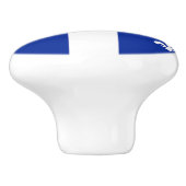 Keramik Knopf ziehen mit der Flagge von Quebec, Ka Keramikknauf (Seitenansicht)