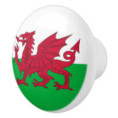 Keramik Knopf ziehen mit der Flagge von Wales, Ver Keramikknauf (Rechts)