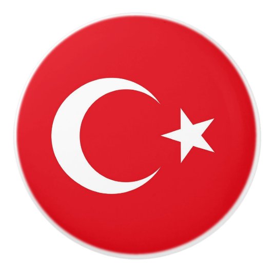 Keramik Knopf ziehen mit der türkischen Flagge Keramikknauf (Vorderseite)