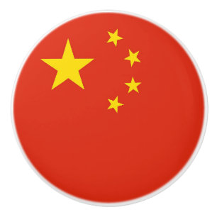 Keramik Knopf ziehen mit Fahne der China Keramikknauf