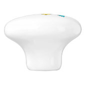 Keramik Knopf ziehen mit Fahne der Jungfrau Island Keramikknauf (Seitenansicht)