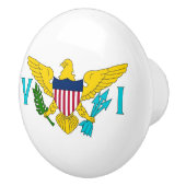 Keramik Knopf ziehen mit Fahne der Jungfrau Island Keramikknauf (Rechts)