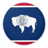 Keramik Knopf ziehen mit Fahne des Wyoming Staat Keramikknauf (Vorderseite)