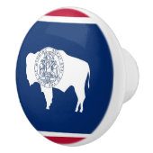 Keramik Knopf ziehen mit Fahne des Wyoming Staat Keramikknauf (Rechts)