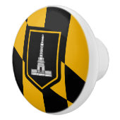 Keramik Knopf ziehen mit Fahne von Baltimore, USA Keramikknauf (Rechts)