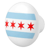 Keramik Knopf ziehen mit Fahne von Chicago City, U Keramikknauf (Rechts)