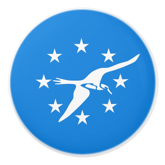 Keramik Knopf ziehen mit Fahne von Corpus Christi, Keramikknauf (Vorderseite)