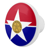 Keramik Knopf ziehen mit Fahne von Dallas, USA Keramikknauf (Rechts)