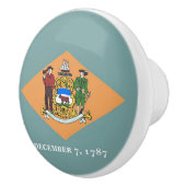 Keramik Knopf ziehen mit Fahne von Delaware, USA Keramikknauf (Rechts)