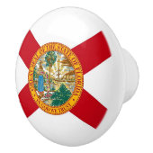 Keramik Knopf ziehen mit Fahne von Florida, USA Keramikknauf (Rechts)