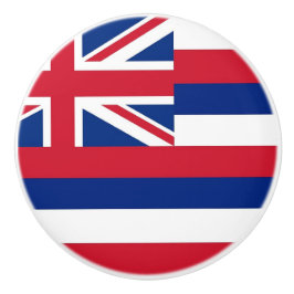 Keramik Knopf ziehen mit Fahne von Hawaii, USA Keramikknauf