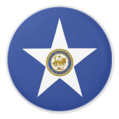 Keramik Knopf ziehen mit Fahne von Houston, USA Keramikknauf (Vorderseite)