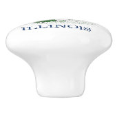 Keramik Knopf ziehen mit Fahne von Illinois Staat, Keramikknauf (Seitenansicht)