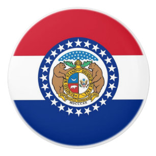 Keramik Knopf ziehen mit Fahne von Missouri, USA Keramikknauf