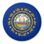 Keramik Knopf ziehen mit Fahne von New Hampshire Keramikknauf (Vorderseite)