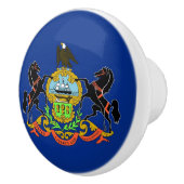 Keramik Knopf ziehen mit Fahne von Pennsylvania, U Keramikknauf (Rechts)