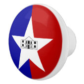 Keramik Knopf ziehen mit Fahne von San Antonio, US Keramikknauf (Rechts)