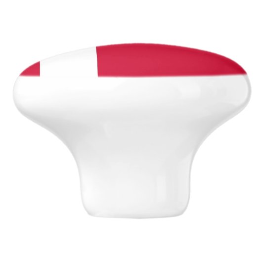 Keramik Knopf ziehen mit Flagge Dänemarks Keramikknauf (Seitenansicht)