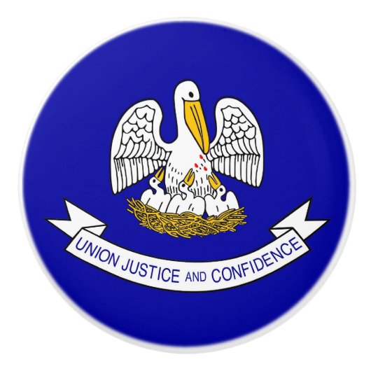 Keramik Knopf ziehen mit Flagge von Louisiana, USA Keramikknauf (Vorderseite)