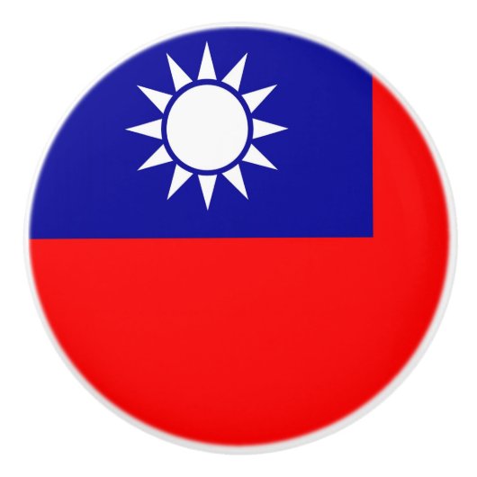 Keramik Knopf ziehen mit Flagge von Taiwan Keramikknauf (Vorderseite)