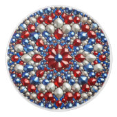 Keramik Knopfdruck mit den niederländischen Farben Keramikknauf (Vorderseite)