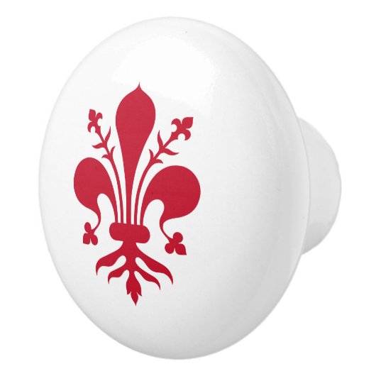 Keramik Knöpfe ziehen mit der Fahne von Florenz, I Keramikknauf (Rechts)