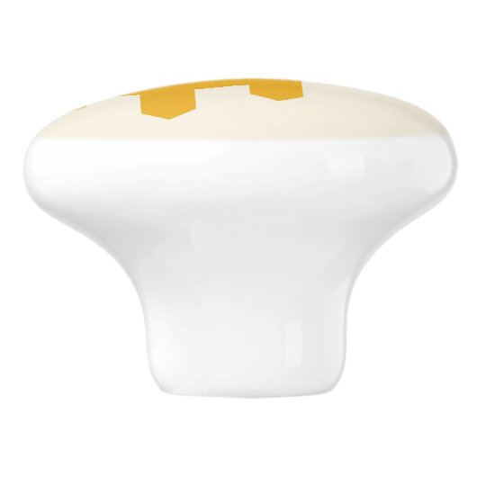 Keramik Knöpfe ziehen mit Fahne von Tulsa, Oklahom Keramikknauf (Seitenansicht)