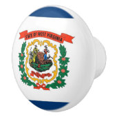 Keramik Knöpfe ziehen mit Fahne von West Virginia Keramikknauf (Rechts)