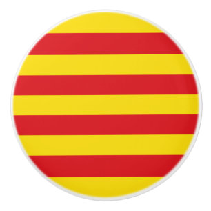 Keramik Knöpfe ziehen mit Flagge Kataloniens Keramikknauf