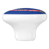 Keramik Knöpfe ziehen mit Flagge von North Dakota Keramikknauf (Seitenansicht)