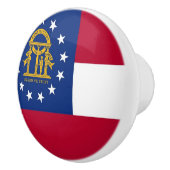 Keramik knöpfen mit Fahne von Georgia, USA Keramikknauf (Rechts)