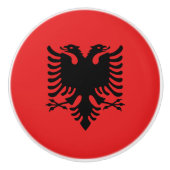 Keramik knöpfen mit Flagge Albaniens Keramikknauf (Vorderseite)