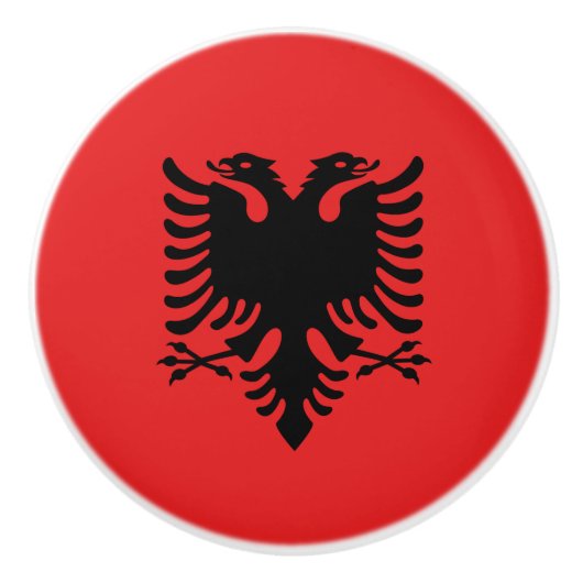 Keramik knöpfen mit Flagge Albaniens Keramikknauf (Vorderseite)