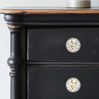 Keramik Knospen mit zarten, orangefarbenen Blume Keramikknauf