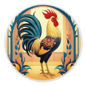 Keramik-Knotenpunkt "Country Manor Rooster" Keramikknauf (Vorderseite)