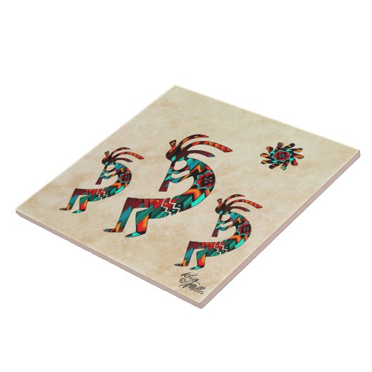Keramik Kokopelli Fliese (Seite)
