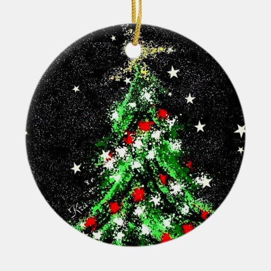 Keramik-Kreis der Weihnachtsverzierungs-(Baum) Keramikornament (Vorne)