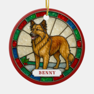 Keramik-Kreisschmuck Baskischer Schäferhund Keramik Ornament