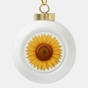 Keramik-Kugel-Ornament - Sonnenblume Keramik Kugel-Ornament