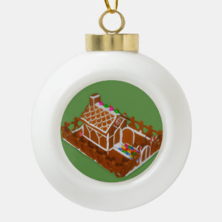 Keramik-Kugel-Weihnachtsbaumanhänger Lebkuchenhäus Keramik Kugel-Ornament
