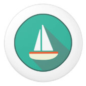 Keramik, Küstenleben, Segelboot Keramikknauf (Vorderseite)