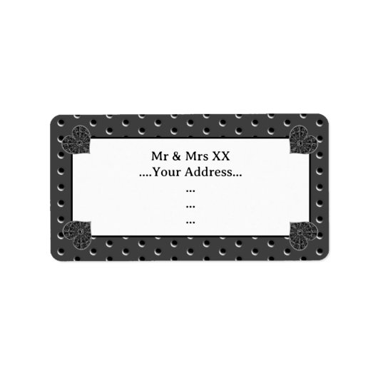 Keramik Lace Black Adressaufkleber (Vorne)