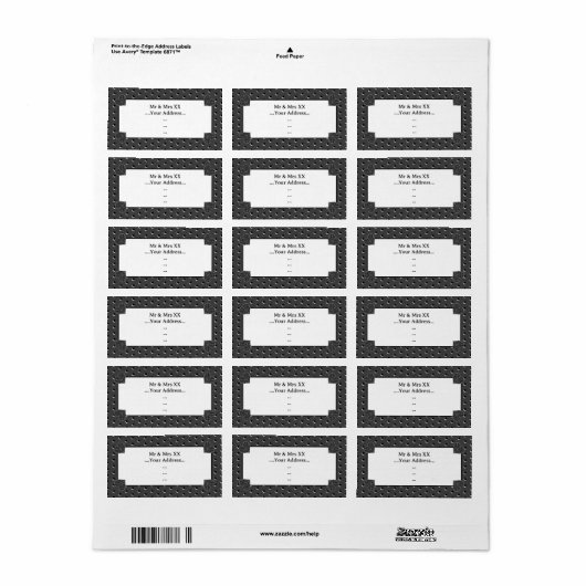 Keramik Lace Black Adressaufkleber (Vorne)