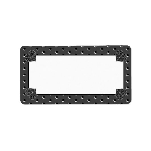 Keramik Lace Black Adressaufkleber (Vorne)