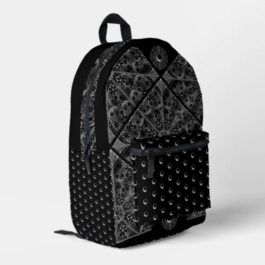 Keramik Lace Black Bedruckter Rucksack (Rückseitige Ecke links)