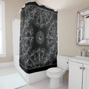 Keramik Lace Black Duschvorhang