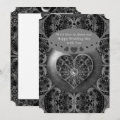 Keramik Lace Black Einladung (Vorne/Hinten)