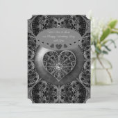 Keramik Lace Black Einladung (Stehend Vorderseite)