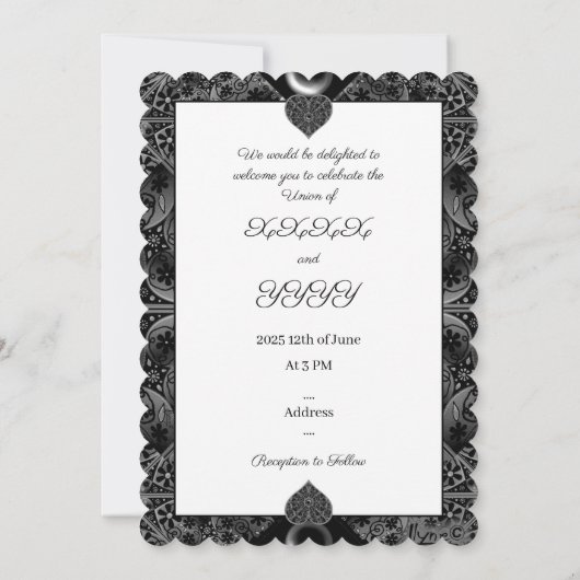 Keramik Lace Black Einladung (Rückseite)