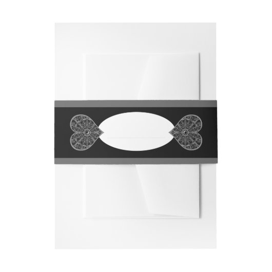 Keramik Lace Black Einladungsbanderole (Vorderseite Beispiel)